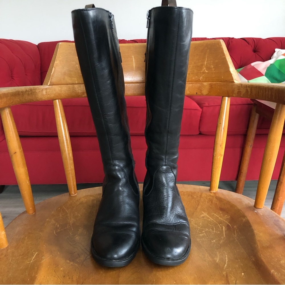 Born Black Gibb Riding Knee high Boots Leather size 6.5